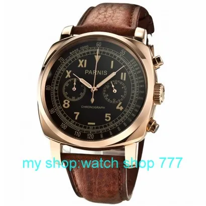 45 mm new fashion PARNIS Japanese quartz movement rose gold case Black dial men s watch