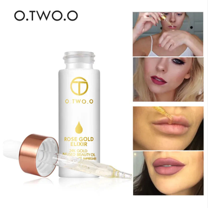 O.TWO.O 24 К розовое золото эликсир Кожа Макияж масло для лица Эфирное перед