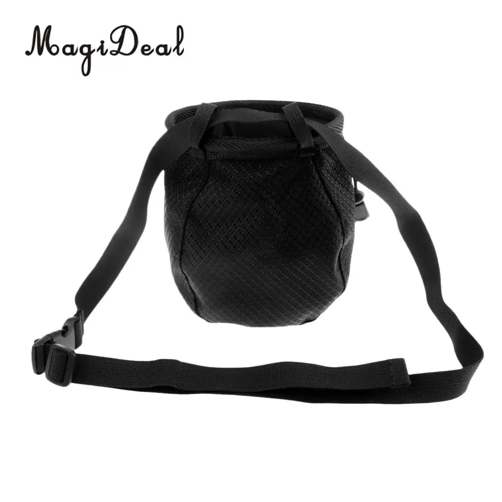 MagiDeal Cylinder Chalk Bag Pouch for Rock Climbing with Drawstring Corded Closure and Waist Belt