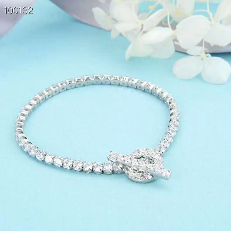 

925 Silver OL Style CZ Zircon Fashion Party Charm Bracelets & Bangles Jewelry Wholesale Top Quality
