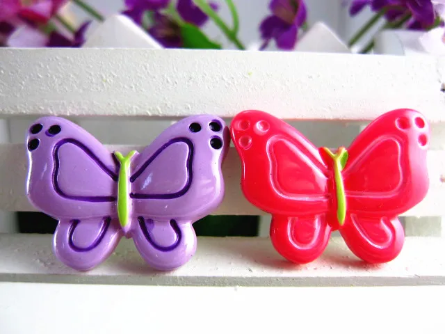 

30pcs/lot DIY resin cabochons accessories flat back resin butterfly about 25mm