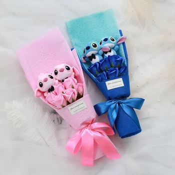 

Stitch Plush Toys Anime Lilo And Stitch Soft Stuffed Animal Dolls Kawaii Fluffy Bear Plush Bouquet Gift For Kids Birthday Gift