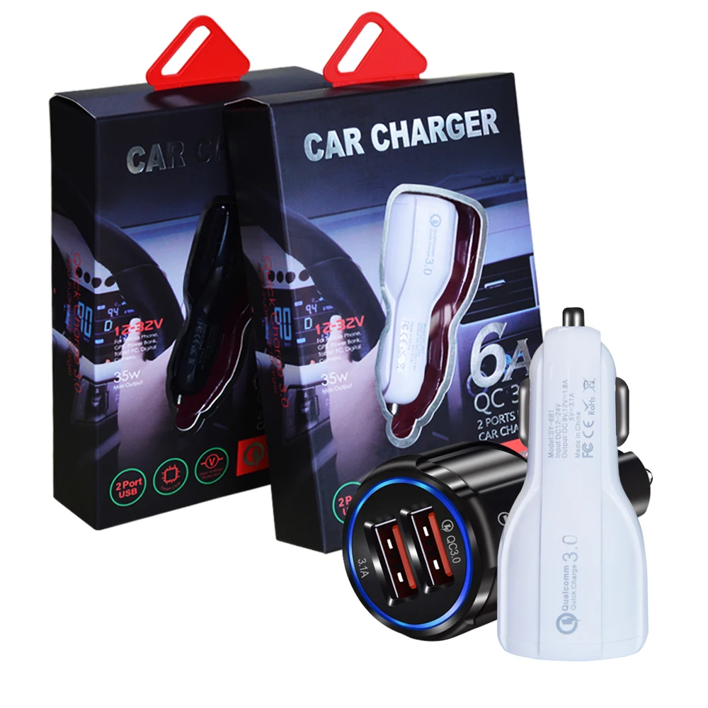 Автомобильное зарядное устройство A.S Quick Charge 3 0 USB для iPhone Samsung Xiaomi Huawei адаптер