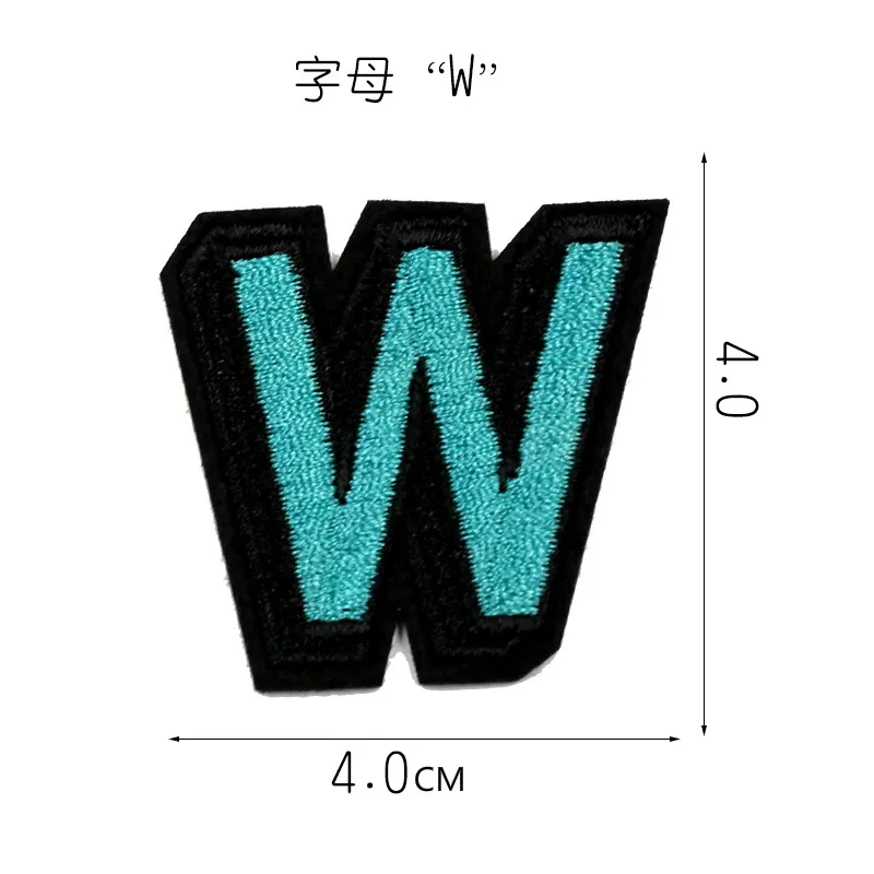 JOD имя патч на одежду наклейки буквы железные нашивки для одежды Железная аппликация Ткань буквы Вышитые аппликации накладки - Цвет: W