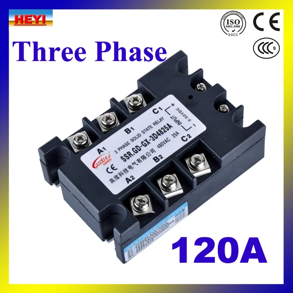 

Factory supply DC TO AC 120A SSR Three phase Solid State Relay SSR-120DA