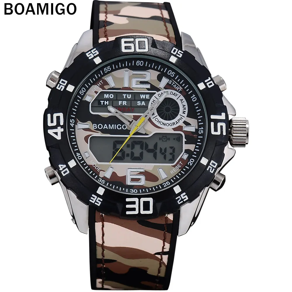 BOAMIGO pria sport watches pria merek militer dual layar 