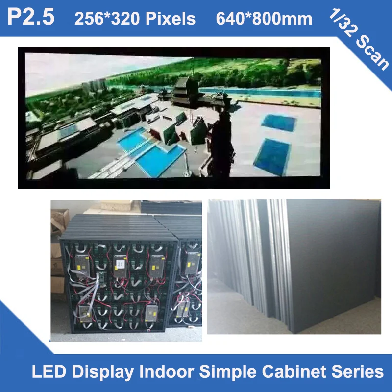 

TEEHO P2.5 indoor simple Cabinet 640mm*800mm 256*320 dots 1/32 scan video led screen fixed installation wedding school