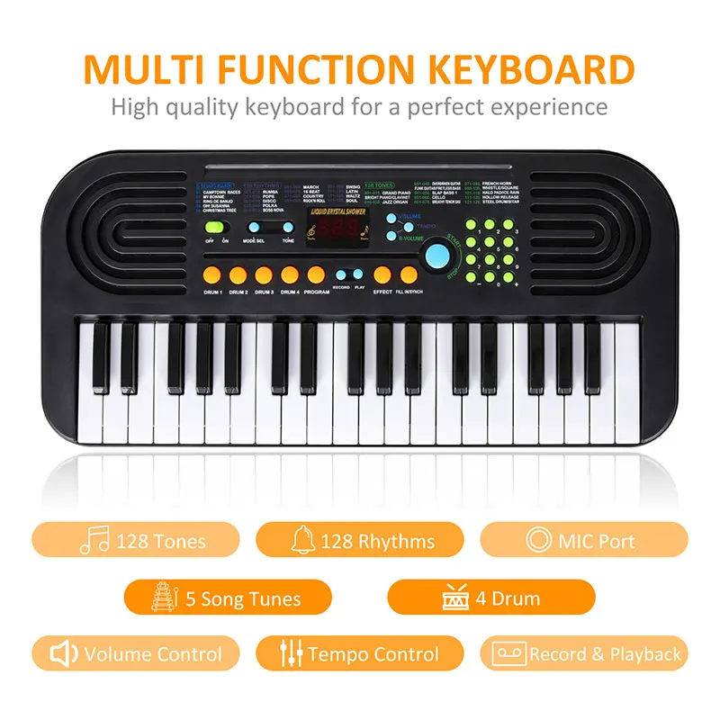 37 клавиш дети детское фортепиано клавиатура портативная клавиатура пианино для раннего развития музыкальный инструмент, игрушка подарок