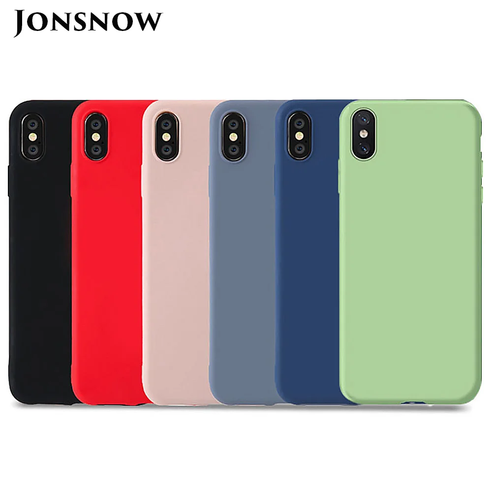 KIPX1124_1_JONSNOW Pure Color Silicone Case for iPhone XS XR XS Max 6 6S 6P 7 8 Plus Ultra-thin Matte Dirt-resistant Soft TPU Solid Cover