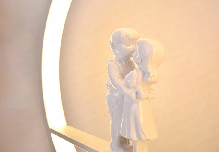 Lâmpada de Mesa com Controle Anjo Quarto Cabeceira Moderno Lâmpada Decorativa Casal Romântico Quente Remoto Escurecimento Luz Led 9 Anjo lâmpada de mesa quarto cabeceira luz
