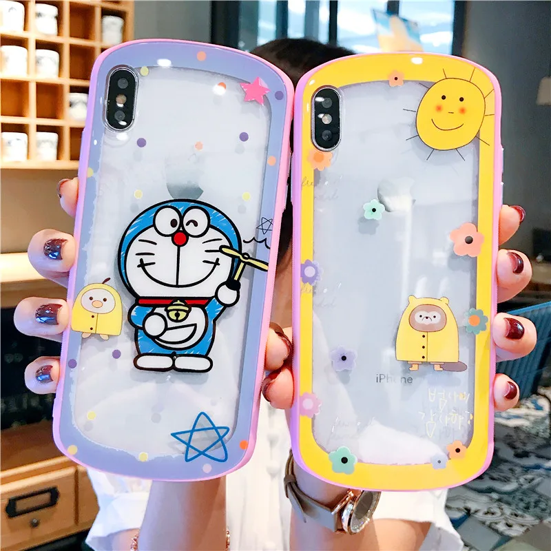 Мультфильм закаленное стекло чехол для iPhone X XR XS MAX 8 7 plus 6s милый doraemon