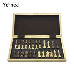 Шахматы деревянные шахматные доски цельные деревянные части складные шахматная доска High-end головоломки шахматы игры Yernea