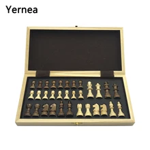 Chess Wooden Wooden Checker Board Solid Wood Pieces Folding Chess Board High-end Puzzle Chess Game Yernea