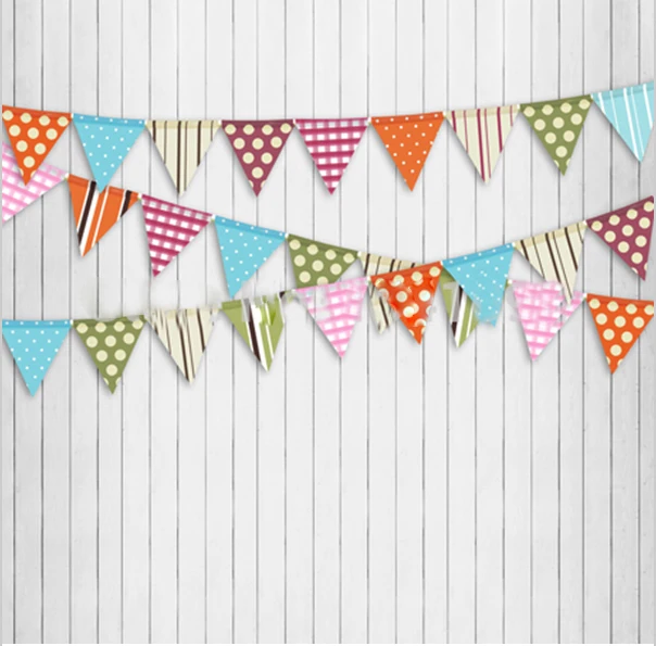 8x8ft Light Color Wooden Wall Pennants Banner Flags Custom Wedding