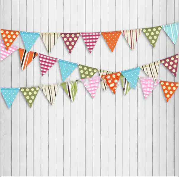8x8ft Light Color Wooden Wall Pennants Banner Flags Custom Wedding