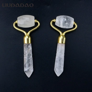 

Clear Crystal Rollers Face Smooth Massager Jade Rollers Real Crystal Quartz Mini Rollers Skin Care Beauty Rollers Massage Tools