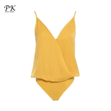 PK 4 цвета боди женщин пляж jarsey желтый blck синий розовый сексуальные боди пятно шифон высокого стрейч дно feminina