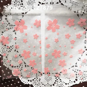 

50pcs 12x18cm Light Pink Cherry Blossom Self-adhesive Frosted Cellophane Bag, Self Seal Party Packaging bags
