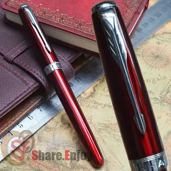 

JINHAO 601 DEEP RED AND SILVER 18KGP FINE NIB FOUNTAIN PEN ARROW CLIP