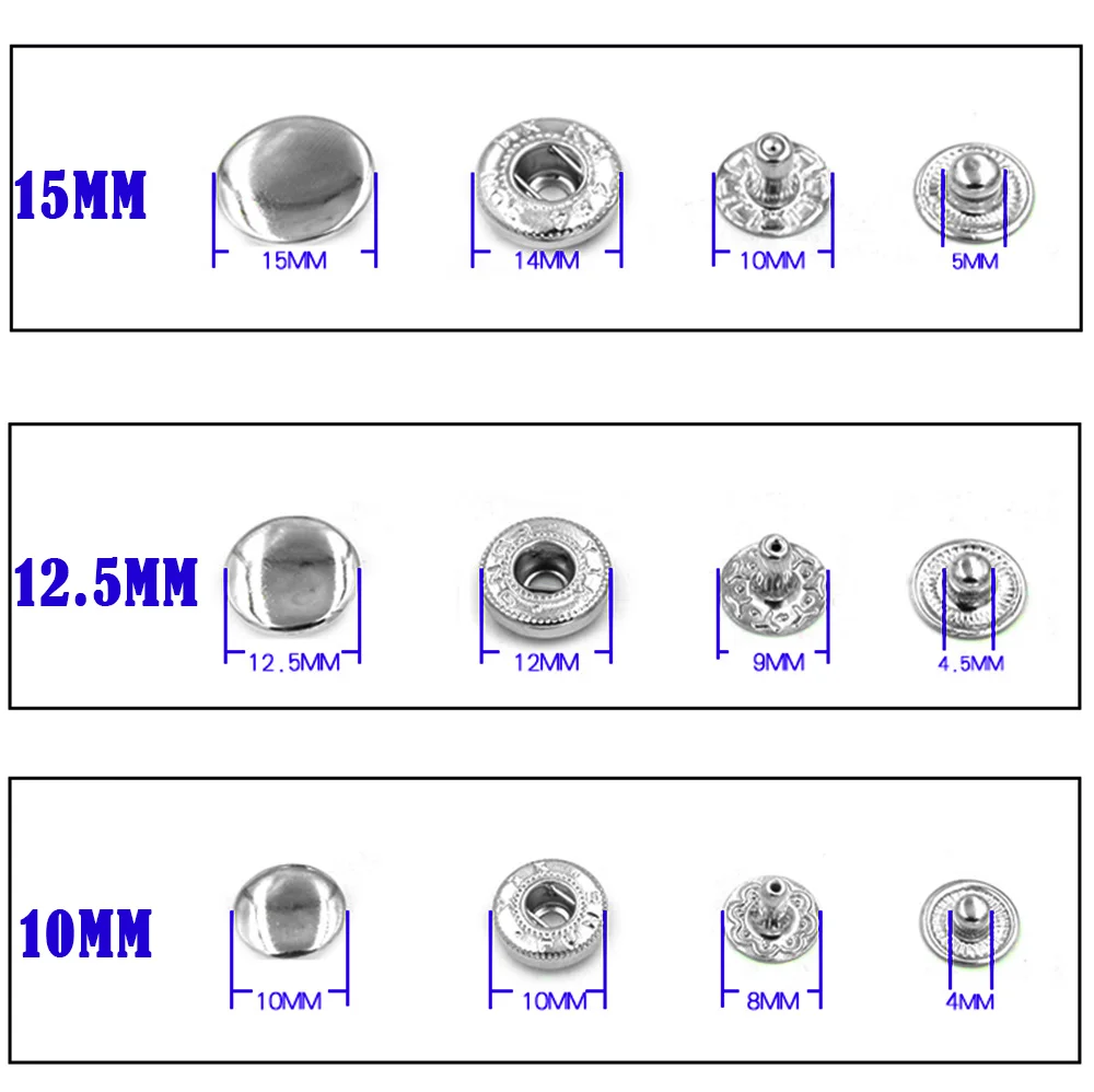 15 мм/12,5 мм защелки металлические пряжки установка заклепки. Пресс-формы пресс-машины штампы Кнопка установки инструменты. Люверсы. Металлические защелки
