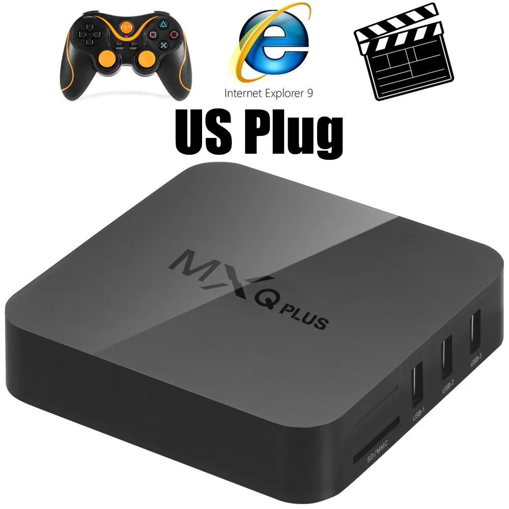MXQ плюс ТВ Box Amlogic S905 4 ядра Android 5 1 2 г Wi Fi HD 0 ГБ 8 Google плеер коробка Поддержка HDMI