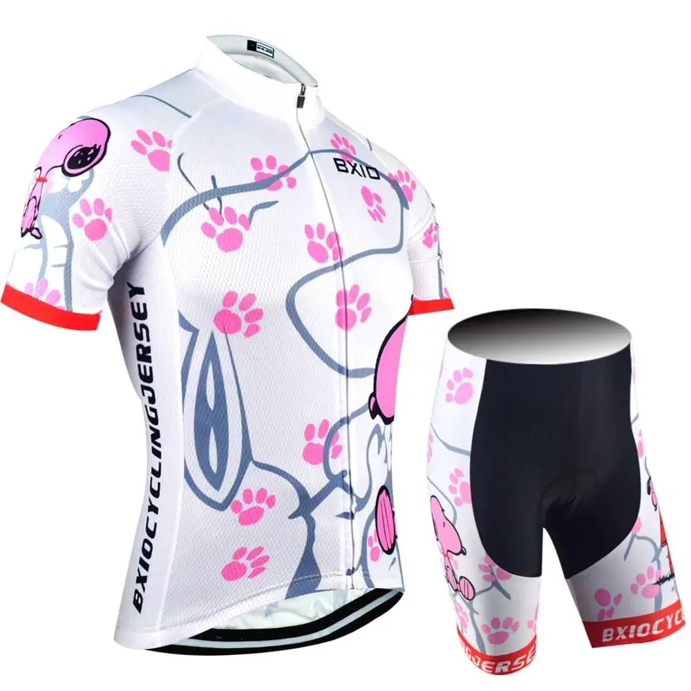 BXIO, Женская Профессиональная велосипедная майка, Ropa De Camisa Ciclismo, короткий рукав, велосипедная одежда, спортивная одежда, Ropa Ciclismo mujer, велосипедные майки, набор - Цвет: BX0209W021NB