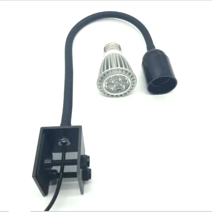 

free customize led plant light clip light with E27 lamp holder gooseneck clamp lamp bracket for nano tank reef coral