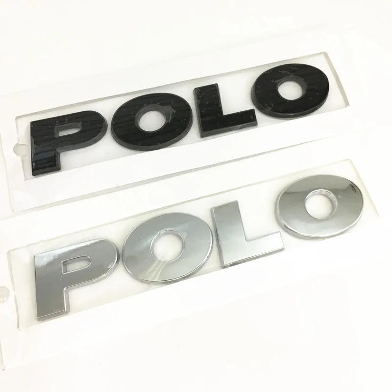 

Silver or black ABS for polo Car styling letter trunk plated Words Decal Badge Emblem Sticker auto accessories