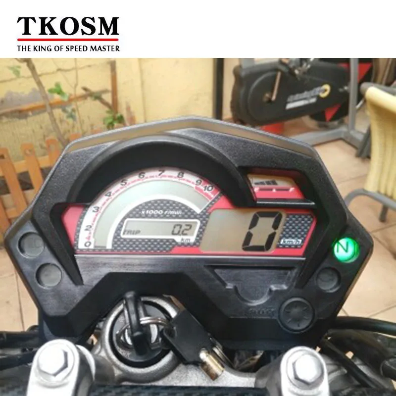 

TKOSM Motorcycle Speedometer Digital Universal Electronics Indicator LCD Display Accessories for Racer Speedometer Yamaha FZ16