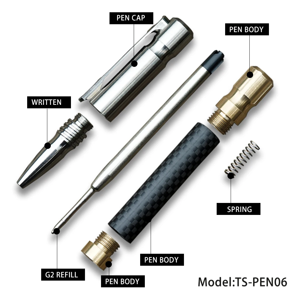 TWOSUN TC4 Титан сплав пишущая ручка Бизнес подпись в офисе ручка тактический карман для ручки Мульти-инструмент для повседневного использования, TS-PEN06