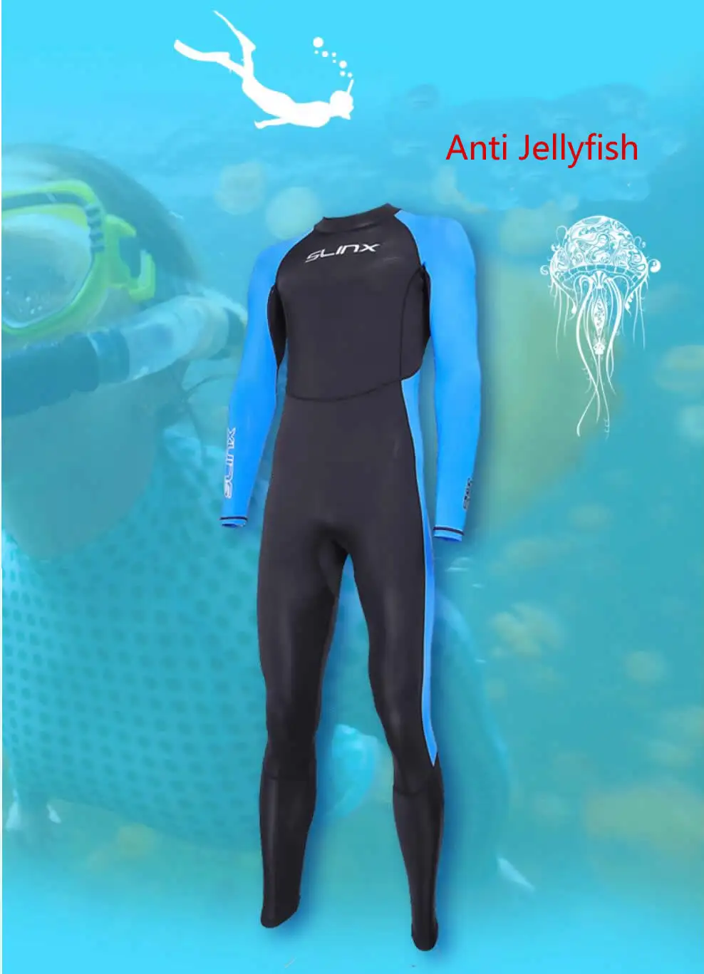 SLINX лайкра солнцезащитный крем дайвинг гидрокостюм мужские Длинные рукава цельный Серфинг Плавание наружное комбинезон Гидромайки