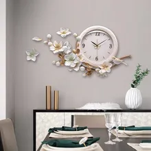 Роскошные тисненые ресторанные немые настенные часы, изделия из смолы, украшение для дома, гостиной, дивана, фон, 3D Наклейка на стену, Фреска, орнамент