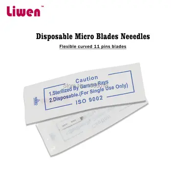 

Cheapest 400pcs 7/9/11/12/14 pin microblading needles permanent makeup 3D eyebrow microblade tattoo pen needling DHL free ship