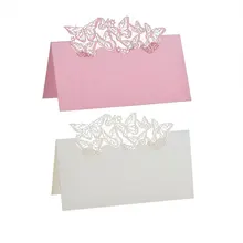 10pcs Lot White Carved Butterfly Table font b Name b font font b Card b font