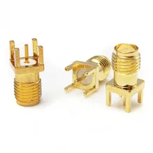 Лидер продаж 2 шт. SMA переходник с внутренней резьбой край крепление припойный rf соединитель из метала золотого цвета тона для FPV гоночный fpv-дрон Системы Запчасти Аксессуары