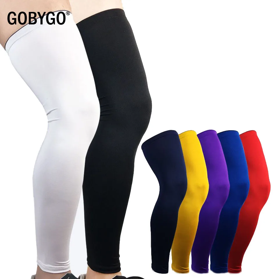 GOBYGO 1 قطع الرياضة سيليكون عدم الانزلاق طويل الركبة دعم Legwarmers ضغط دعامة الركبة وسادة واقية كرة السلة الساق كم GOBYGO 1 قطع الرياضة سيليكون عدم الانزلاق طويل الركبة دعم Legwarmers ضغط دعامة الركبة وسادة واقية كرة السلة الساق كم