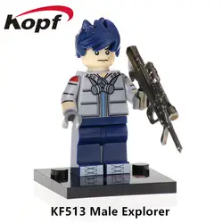 Одной продажи с металлической оружия строительные блоки мужской Explorer ниндзя темно Voyar Фигурки обучения подарок игрушки для детей KF513