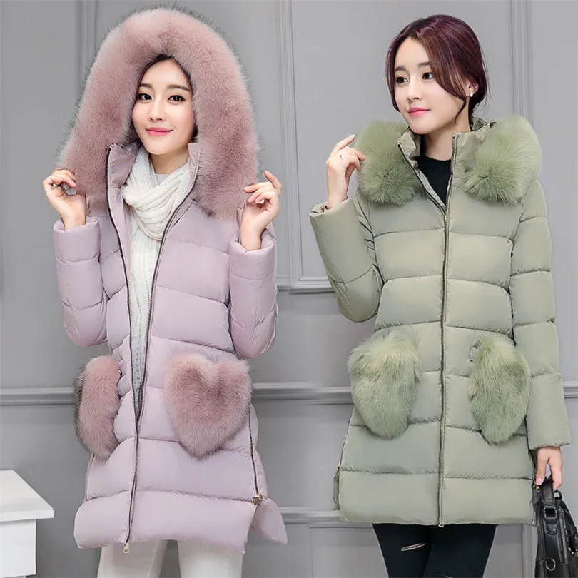 

The new hot style selling women's cotton winter 2016 han edition in heavy hair get long cotton-padded jacket winter jacket