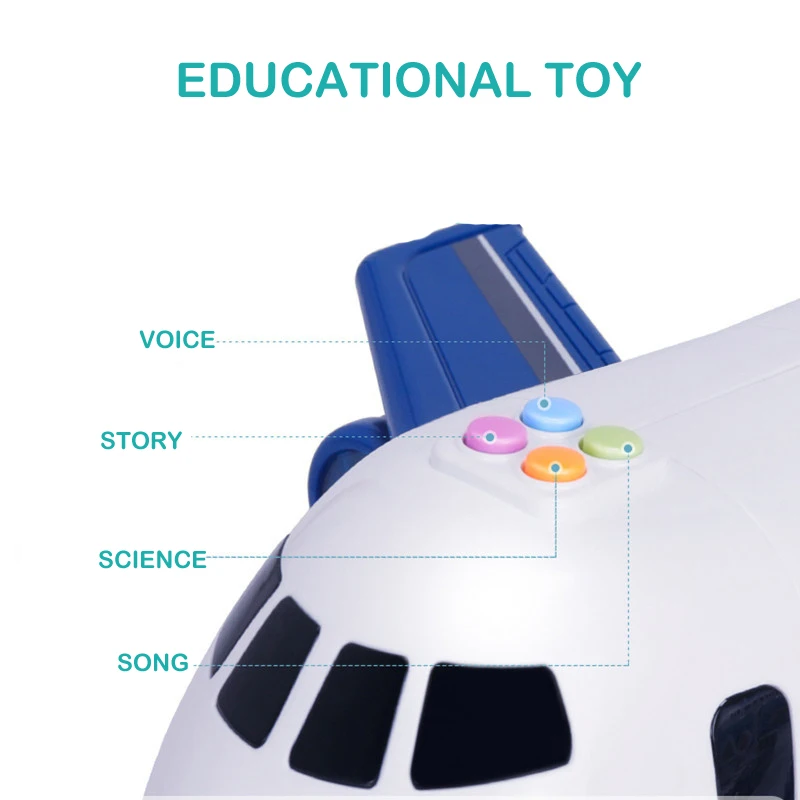 Большая игрушка самолет мальчик ребенок негабаритный музыкальный трек инерционная игрушка автомобиль самолет модель пассажира большое пространство для хранения