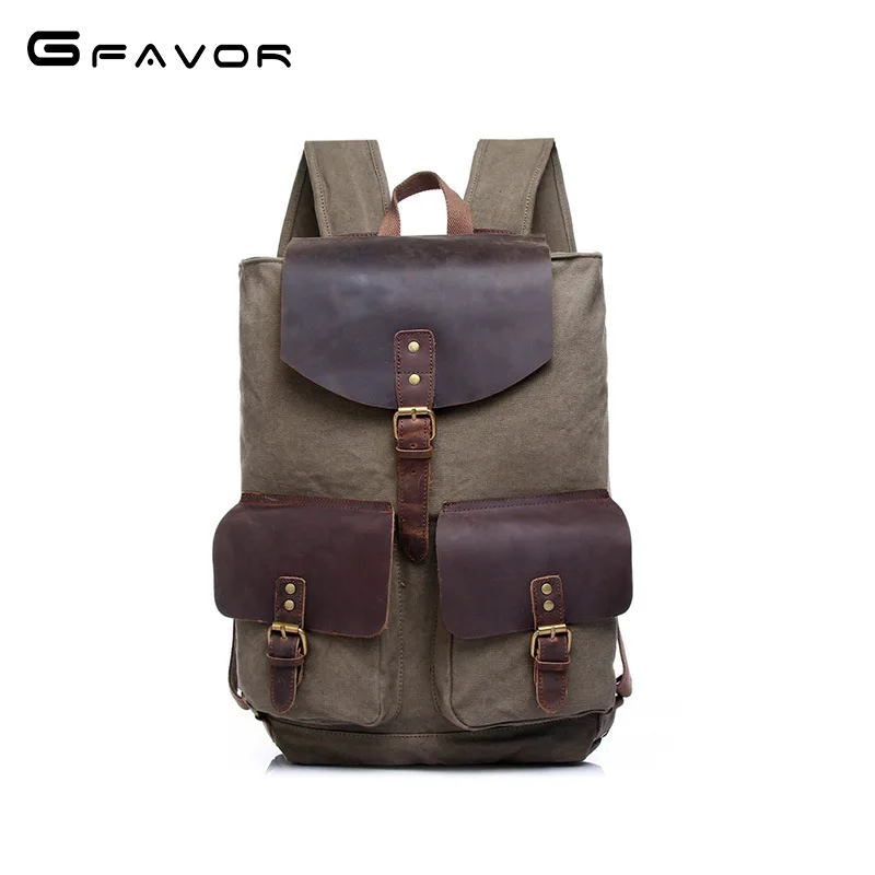 

Factory Direct Foreign Trade Trend of Casual Canvas Bag Man Bag Computer Backpack Student Leisure Shoulder Bags Travel Daypack