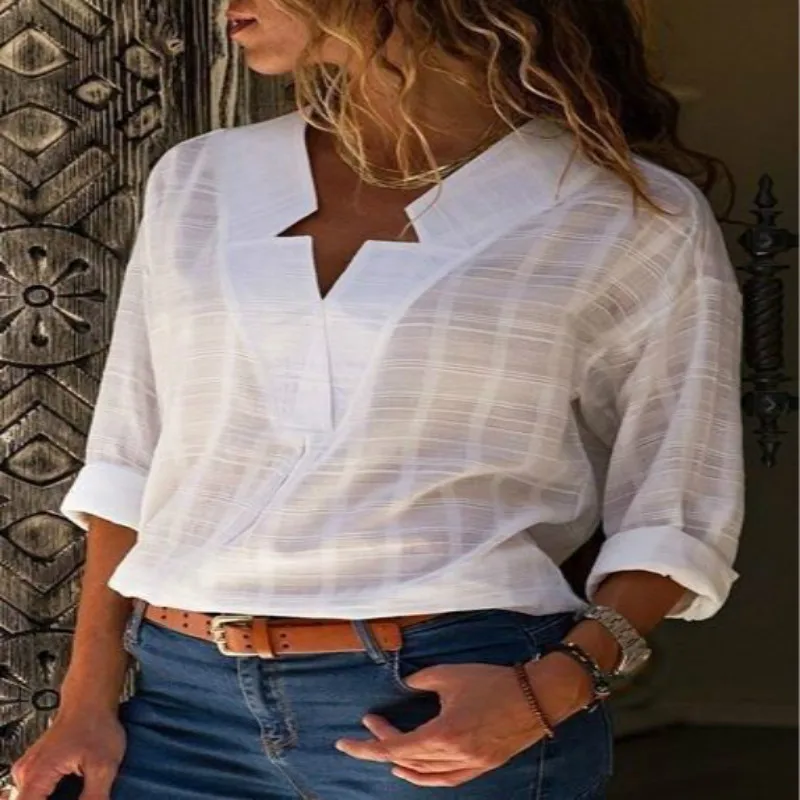 Women Blouse Spring V-neck Womens Blouses And Tops Plus Size Tops 5XL Women Blouses Long Sleeve Oversized Blusas Women Shirt Women Blouse Spring V-neck Womens Blouses And Tops Plus Size Tops 5XL Women Blouses Long Sleeve Oversized Blusas Women Shirt