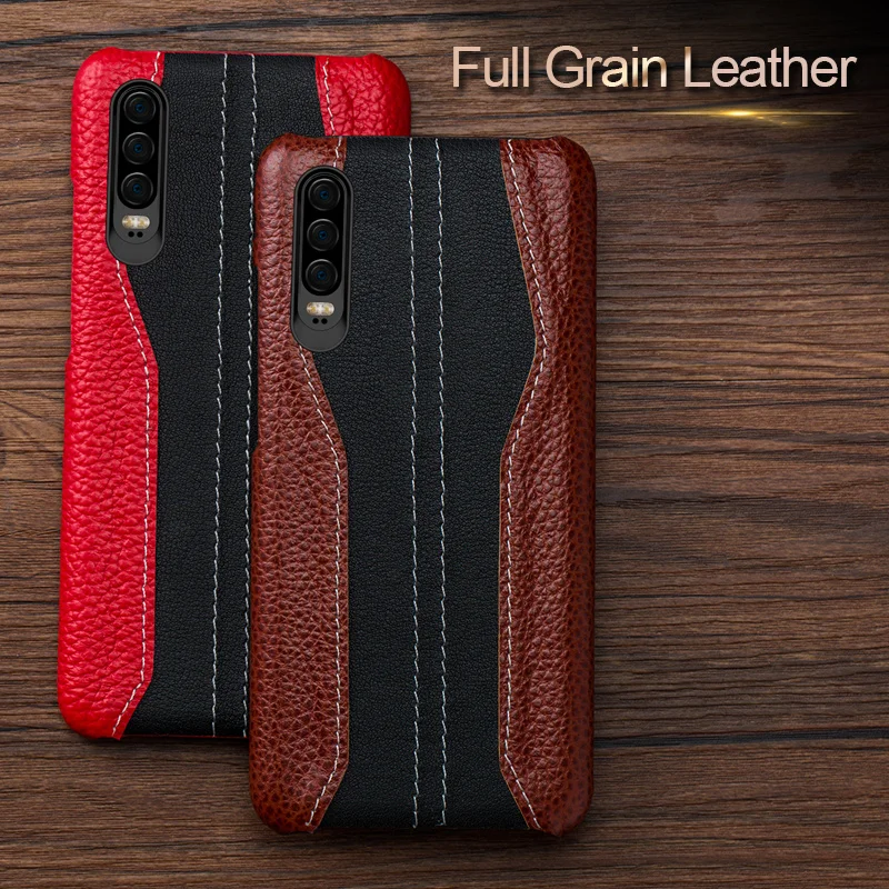 

Genuine Leather Phone case For Huawei p20 p30 p10 lite pro shockproof Cover Leather Cowhide Cases for Huawei honor 20 pro 9x 8x