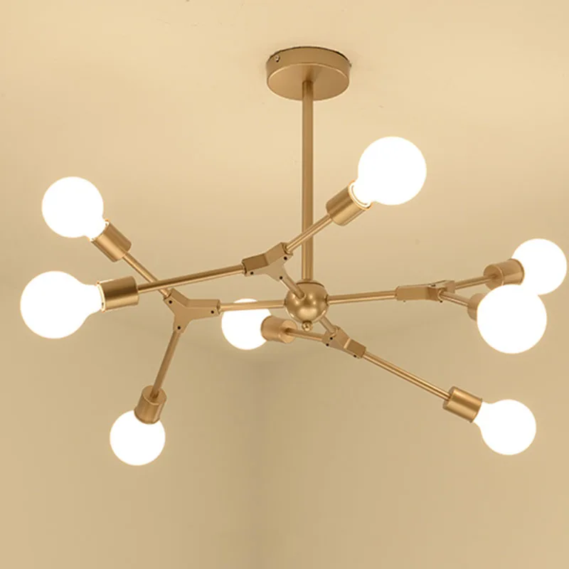 

Modern LED Lamp Magic Bean Chandelier Black Gold Metal Molecular Suspension For Living room Study Decor Home Chandelier G331