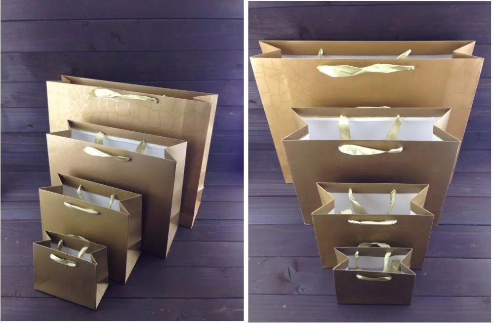 Черный/золотой бумажные пакеты для подарка посылка, одежда упаковка сумки много, белый бумажный мешок подарка с ручкой