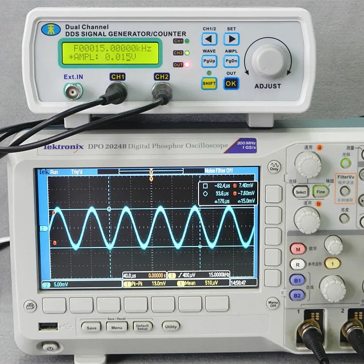 MHS-3225A двухканальный DDS генератор сигналов 25 МГц Синусоидальная волна 200MSa/s DDS источник сигнала частотомер ttl выход