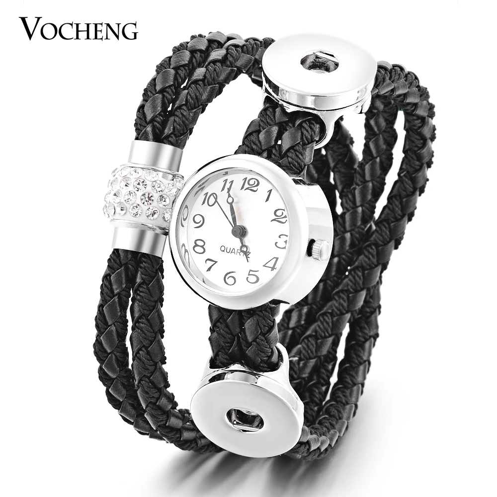 

Vocheng PU Watch Bracelet 2 Colors 18mm Ginger Snap Button Jewelry NN-377