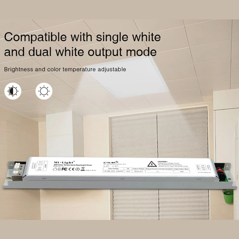 MiBOXER(milight)PL2 40W Color Temperature LED Panel Light Driver Input AC220V;Output DC30-40V;Output Power(Max)40W;2 Channels