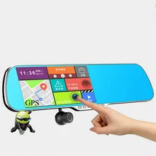 Новое Обновление 5.0 дюймов android сенсорный зеркало заднего вида автомобиля камера gps двойной объектив автомобильный видеорегистратор wifi парковка автомобиля video recorder 1080 P