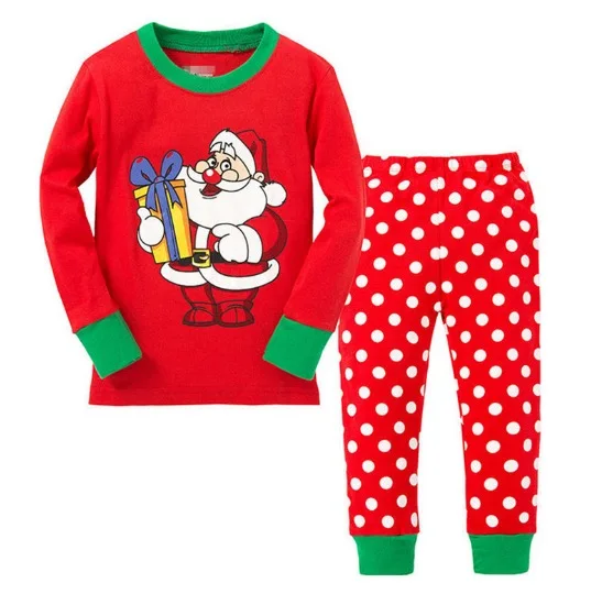 Рождественский костюм с Санта-Клаусом для косплея с изображением снежного лося Пижама со снегом комплекты хлопковая Футболка+ брюки для маленьких мальчиков и девочек осень-зима одежда для сна повседневная одежда SA1394 - Цвет: j