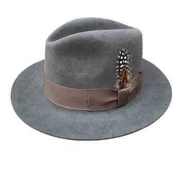 Luxury Angora Rabbit Fedora Hat Gangster Mobster Michael Jackson Gentleman Hats Black Grey Colors